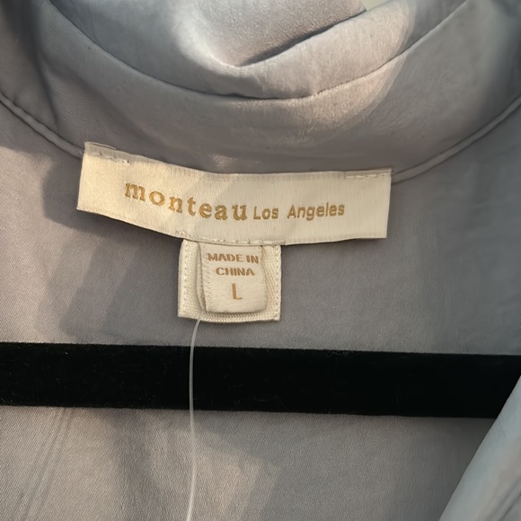 Monteau Blouse Sz L. Dusty Blue. NWT. - Picture 3 of 5